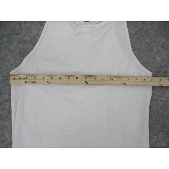 Fabletics White Tank Top Ruched Back Sleeveless Athletic Workout Womens Large - Picture 6 of 16